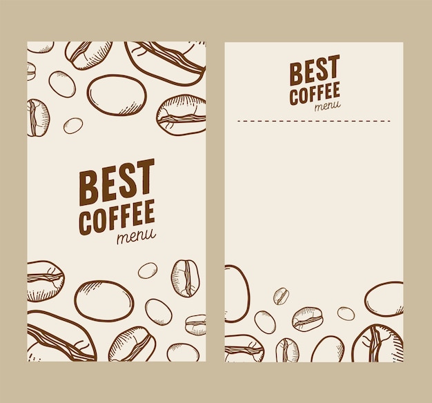 Vector coffee beans papers frames theme