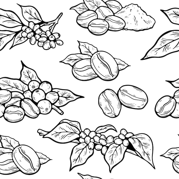 Coffee beans pattern design