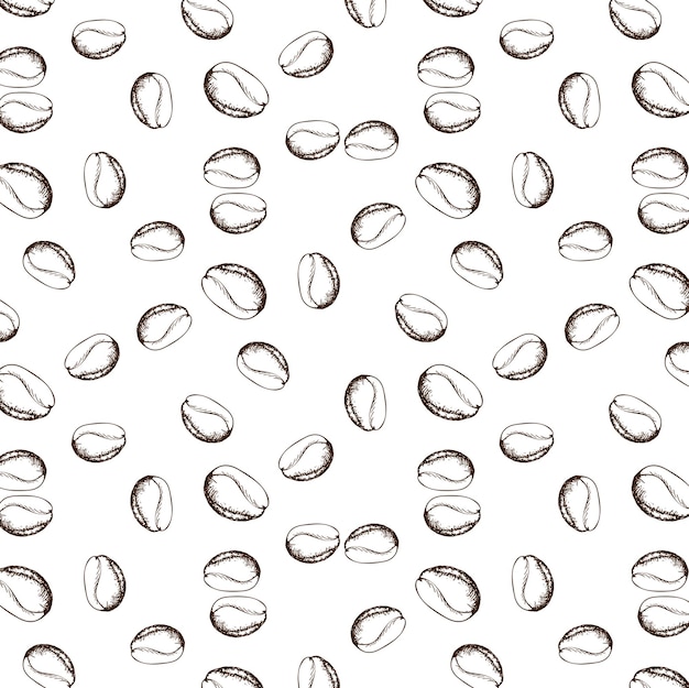 Coffee Beans Seamless Pattern Background