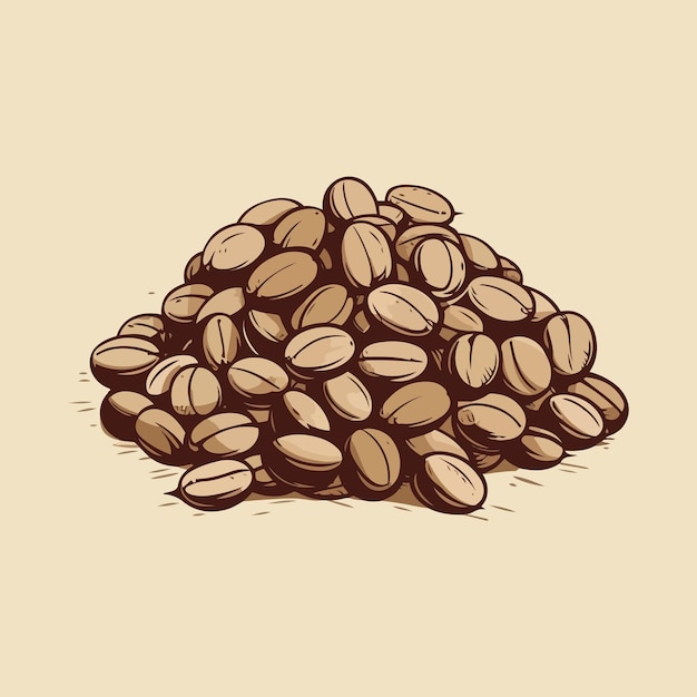 coffee beans vector on a white background