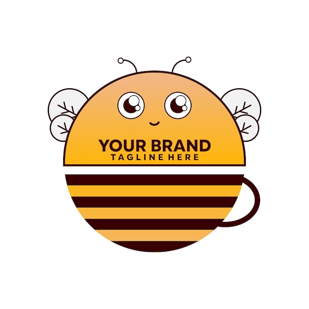 Coffee bee logo for coffee shop