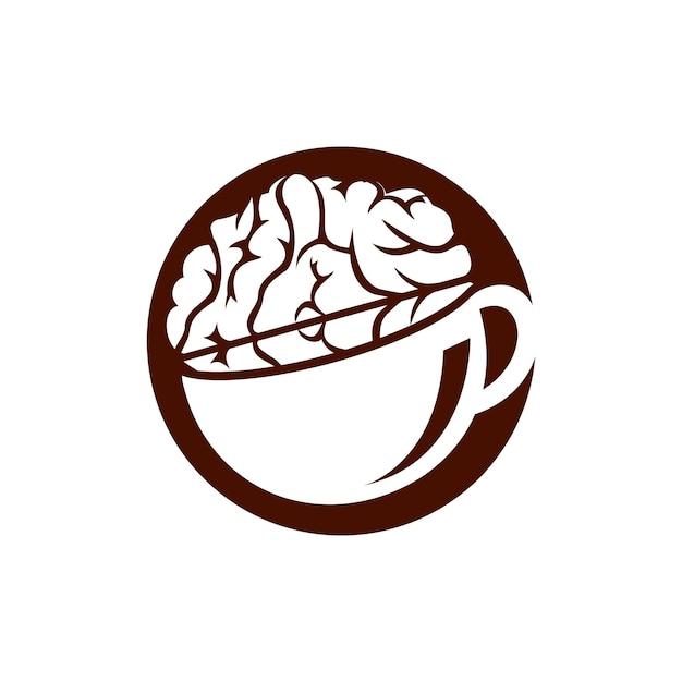 Coffee brain vector logo design