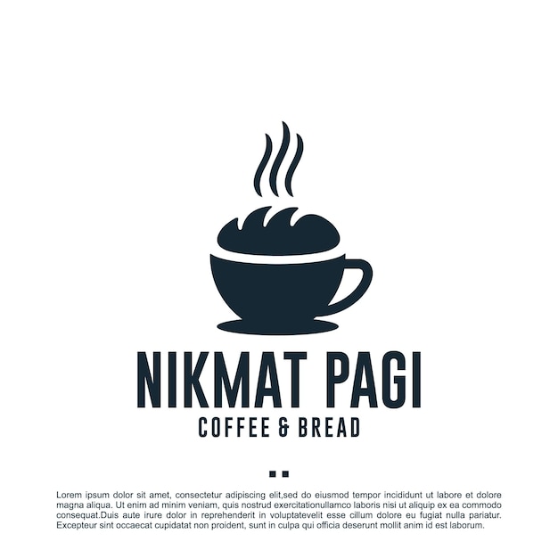 Coffee and bread , logo design template