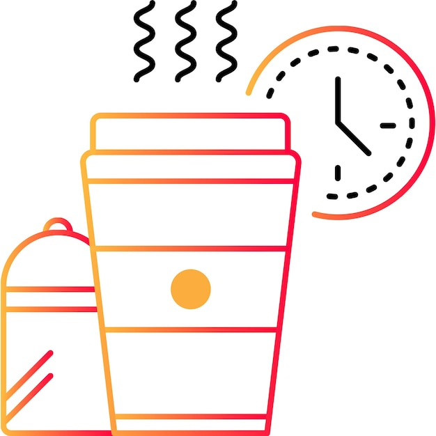 Coffee break outline icon vector takeaway cup