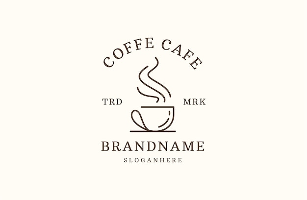 Coffee Cafe vintage vector logo design template Coffee shop label vector