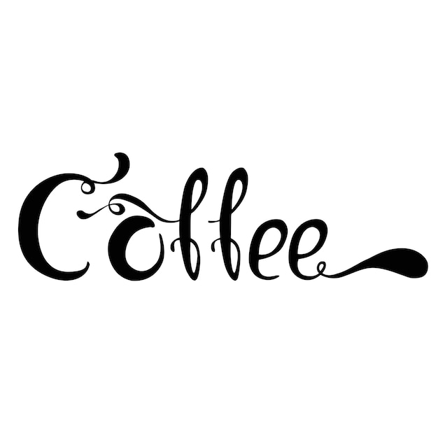 Coffee calligraphic vector hand lettering illustration