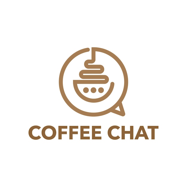 Coffee and chat  logo design template for branding design