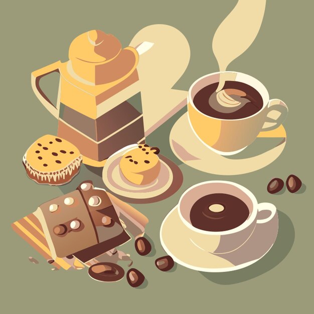 coffee and chocolate vector illustration flat 2