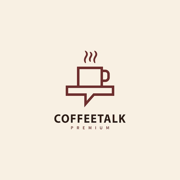 Coffee cup chat talk logo design with monoline style concept for your coffee shop business or for all your ideas2