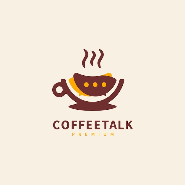 Coffee cup chat talk logo design for your coffee shop business or for all your ideas