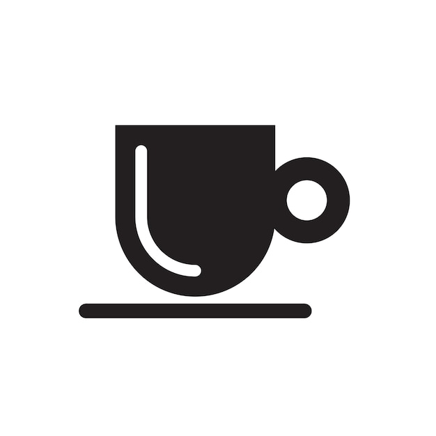 Coffee cup icon black white silhouette design vector