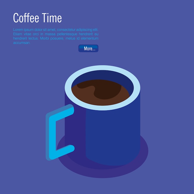 coffee cup isometric icon vector illustration design