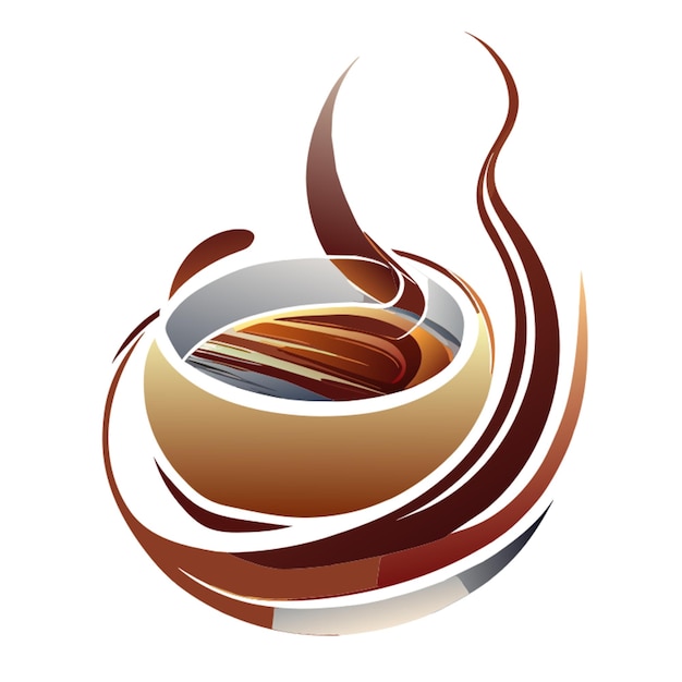 coffee cup logo solid color smooth line white background smooth smoke not gradient color