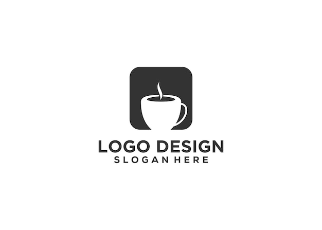 Coffee cup Logo Template vector icon design and coffe black