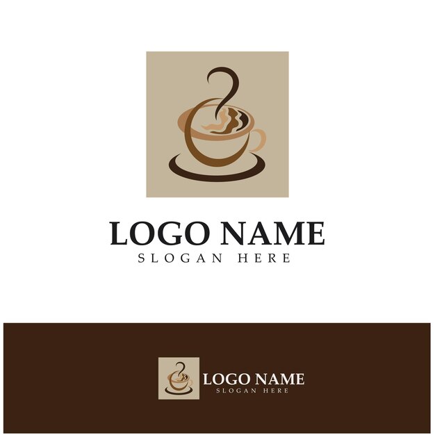 Coffee cup Logo Template vector icon illustration design