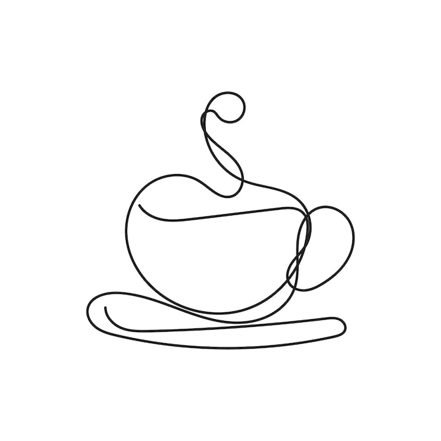 coffee cup minimal design hand drawn one line style drawing one line art continuous drawing coffee