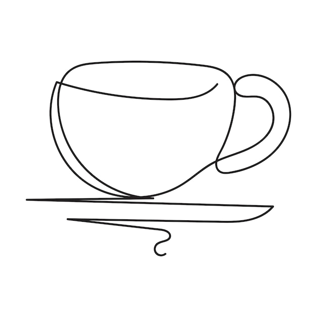 coffee cup minimal design hand drawn one line style drawing one line art continuous drawing coffee