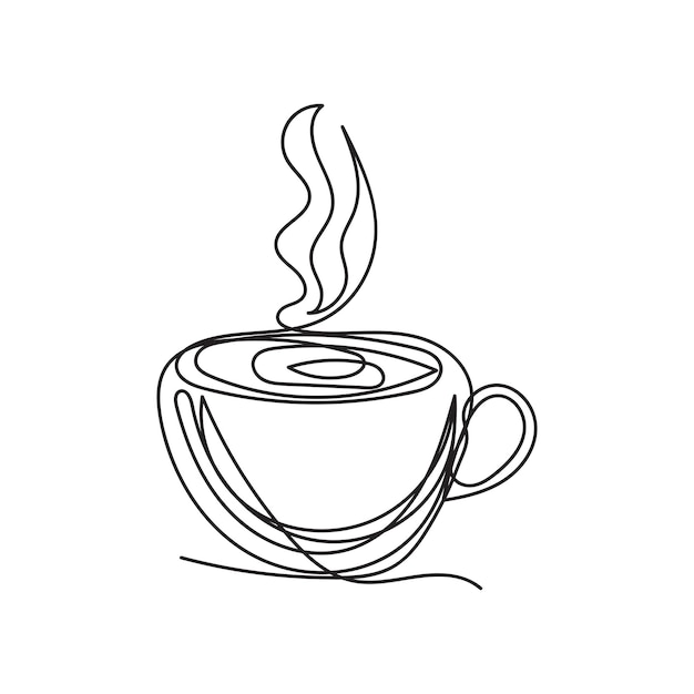 coffee cup one line art design