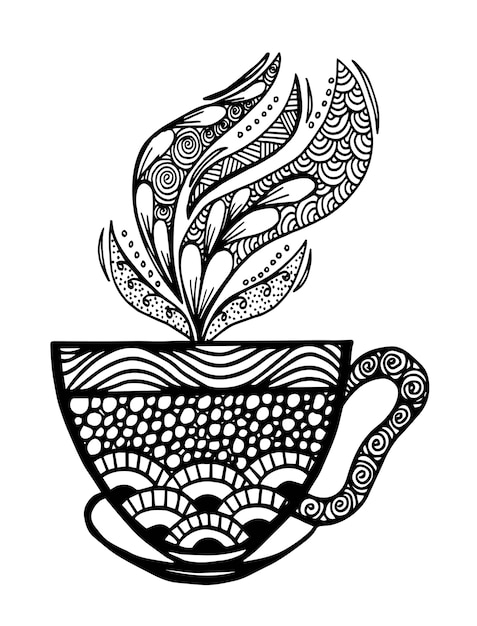 Coffee cup pattern vector illustration