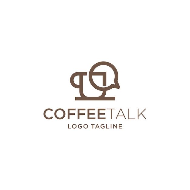 Coffee Cup Roast Breakfast Logo Design Line Outline for Cafe Restaurant