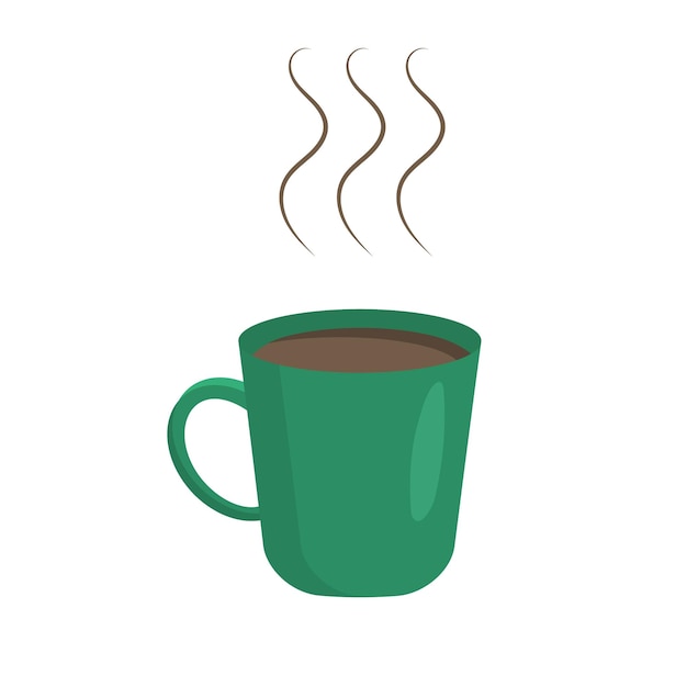 Coffee cup symbol vector icon. Hot drink icon.  Cup coffee with steam.