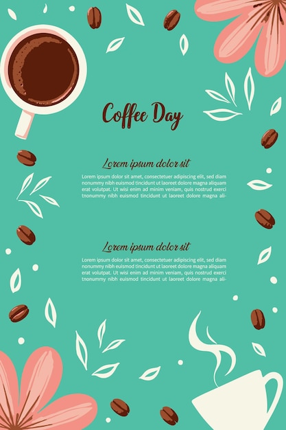 Vector coffee day celebration a brewtiful blend of flavors and fun banner and poster vector and art