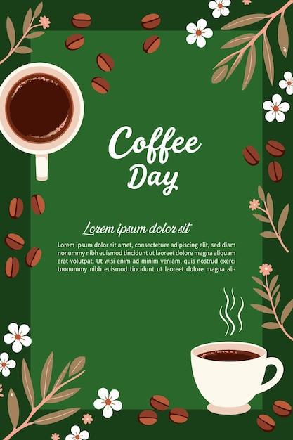 Vector coffee day celebration a brewtiful blend of flavors and fun banner and poster vector and art