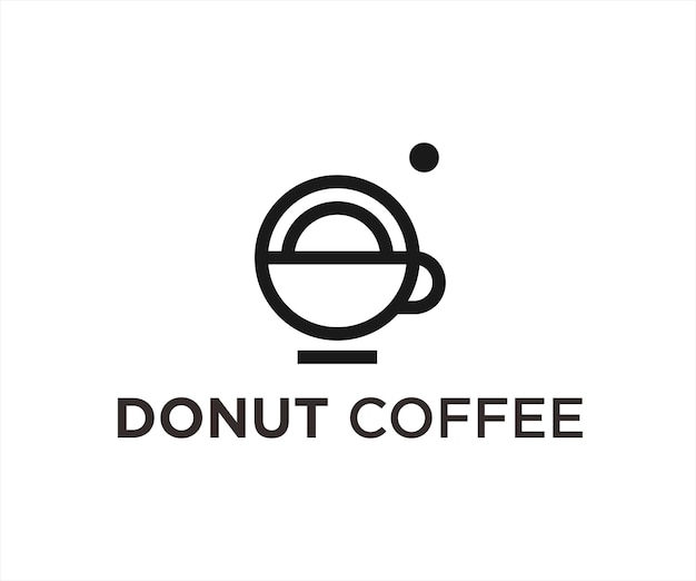 coffee donut logo design vector illustration