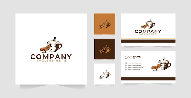 Coffee Donuts logo design and business card