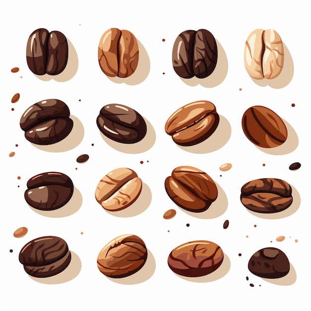 coffee drink bean seed isolated food espresso caffeine illustration ingredient roasted ve