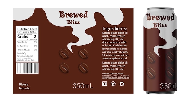 coffee drink can label design