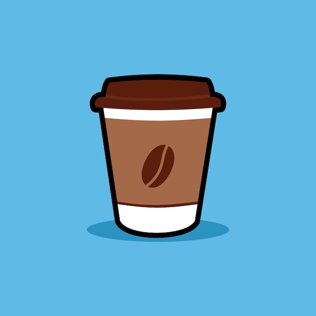 Coffee Drink Cup vector on blue background Coffee Vector illustration of fast food Junk food