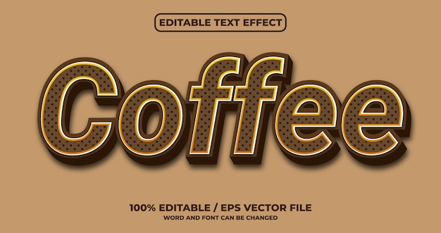 Coffee editable text effect