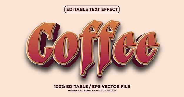 Coffee editable text effect