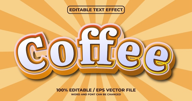 Coffee editable text effect