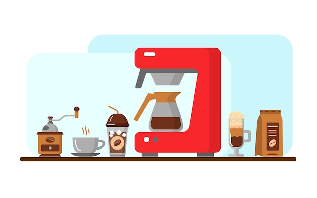 Coffee equipment banner Vector illustration