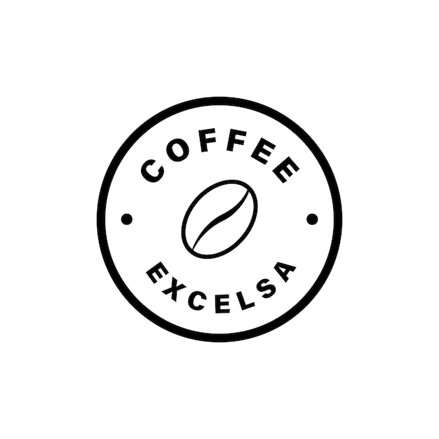 Coffee excelsa sticker label Vector illustration isolated on white background