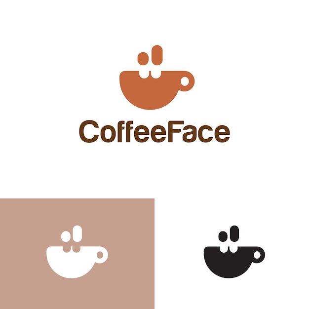 Coffee Face creative logo concept Vector illustration