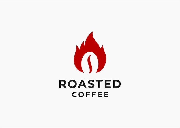 coffee fire logo design vector illustration