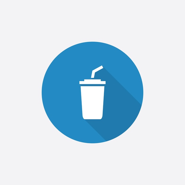 Coffee Flat Blue Simple Icon with long shadowxA