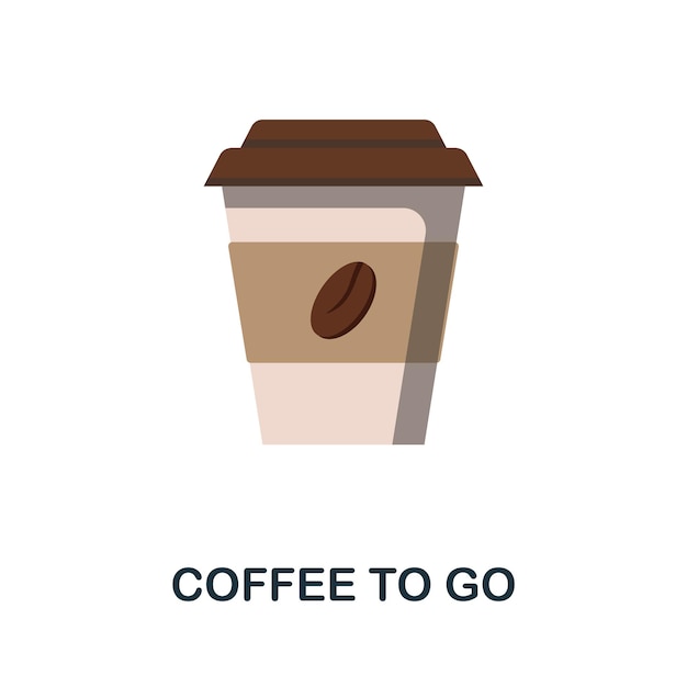 Coffee to go flat icon color simple element from coffee