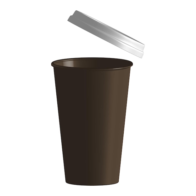 Coffee to go Threedimentional realistic cup of coffee with open lid Vector illustration EPS10