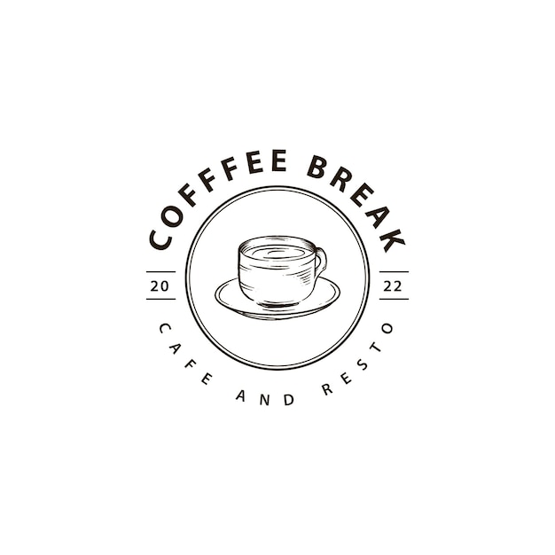 Coffee hand drawn premium logo