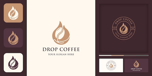 Coffee hand drip combination logo and business card