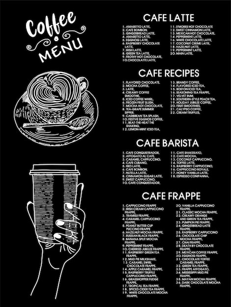 Vector coffee house menu restaurant cafe menu