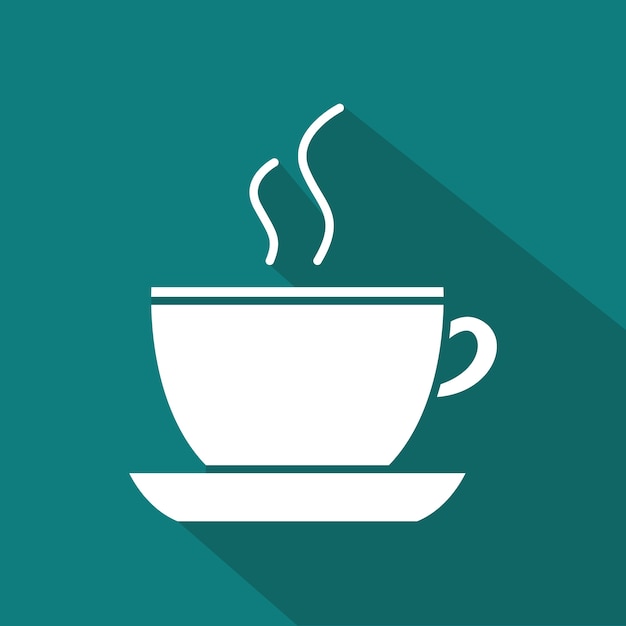 coffee icon , illustration flat design with long shadow