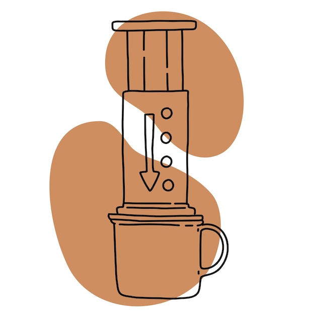 Coffee icon lineart calm simple color vector illustration