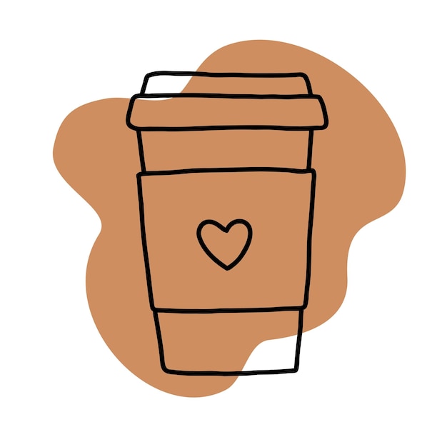 Coffee icon lineart calm simple color vector illustration