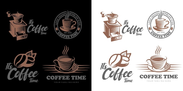 Coffee icon set logo design vector illustration