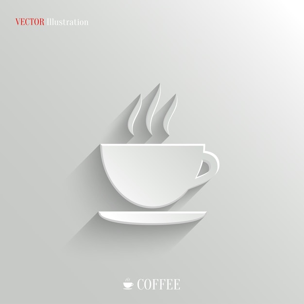 Vector coffee icon vector white app button